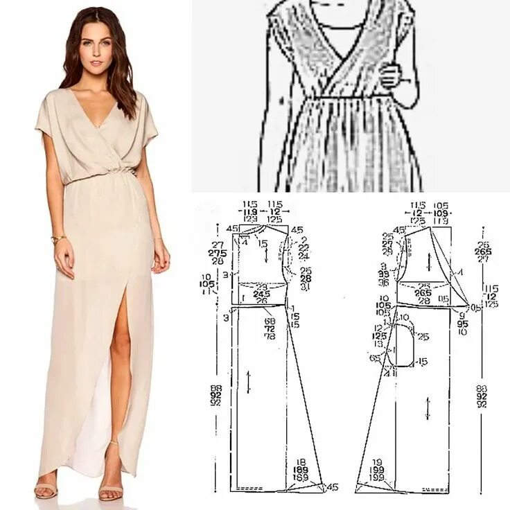 Платье с запахом без выкройки Viroma on Instagram: "✍ ️Ещё успеваем сшить Вечернее платье? 2 варианта пошива...