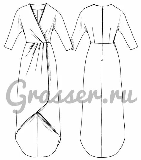 Платье с запахом без выкройки Идеи на тему "Выкройка платье" (91) в 2021 г выкройка платья, платья, выкройки