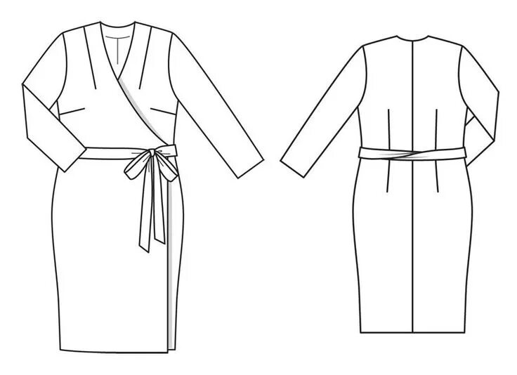 Платье с запахом с воротником выкройка Платье с запахом - выкройка № 134 из журнала 11/2013 Burda - выкройки платьев на