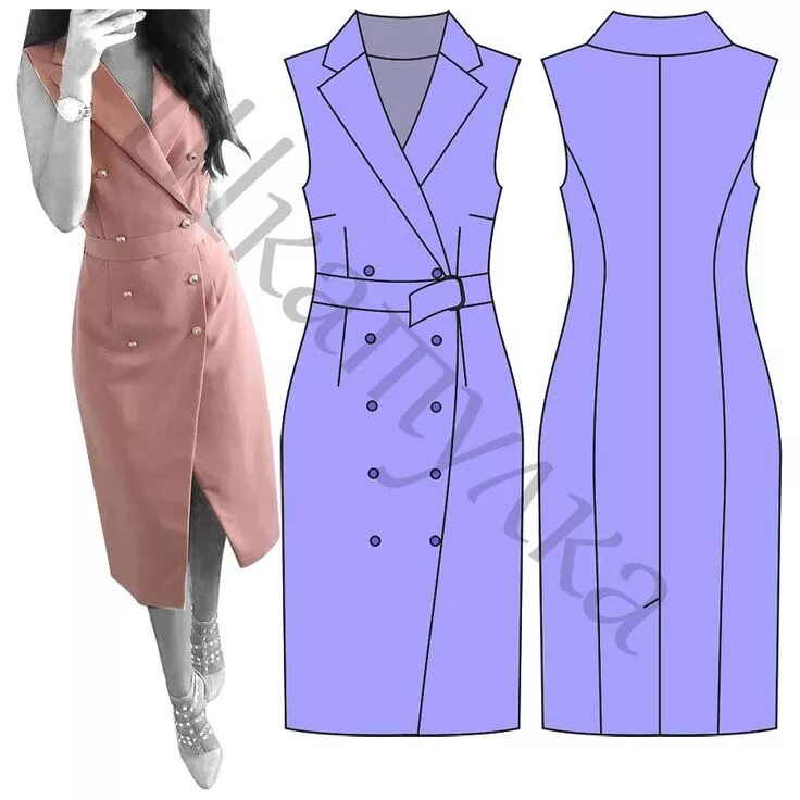 Платье с запахом с воротником выкройка Выкройка платья с английским воротником WD101018 Выкройка платья, Наряды, Выкрой