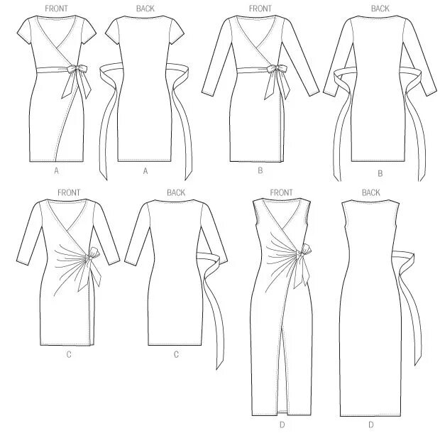 Платье с запахом с воротником выкройка Line Art Wrap dress sewing patterns, Dress sewing patterns, Wrap dress pattern