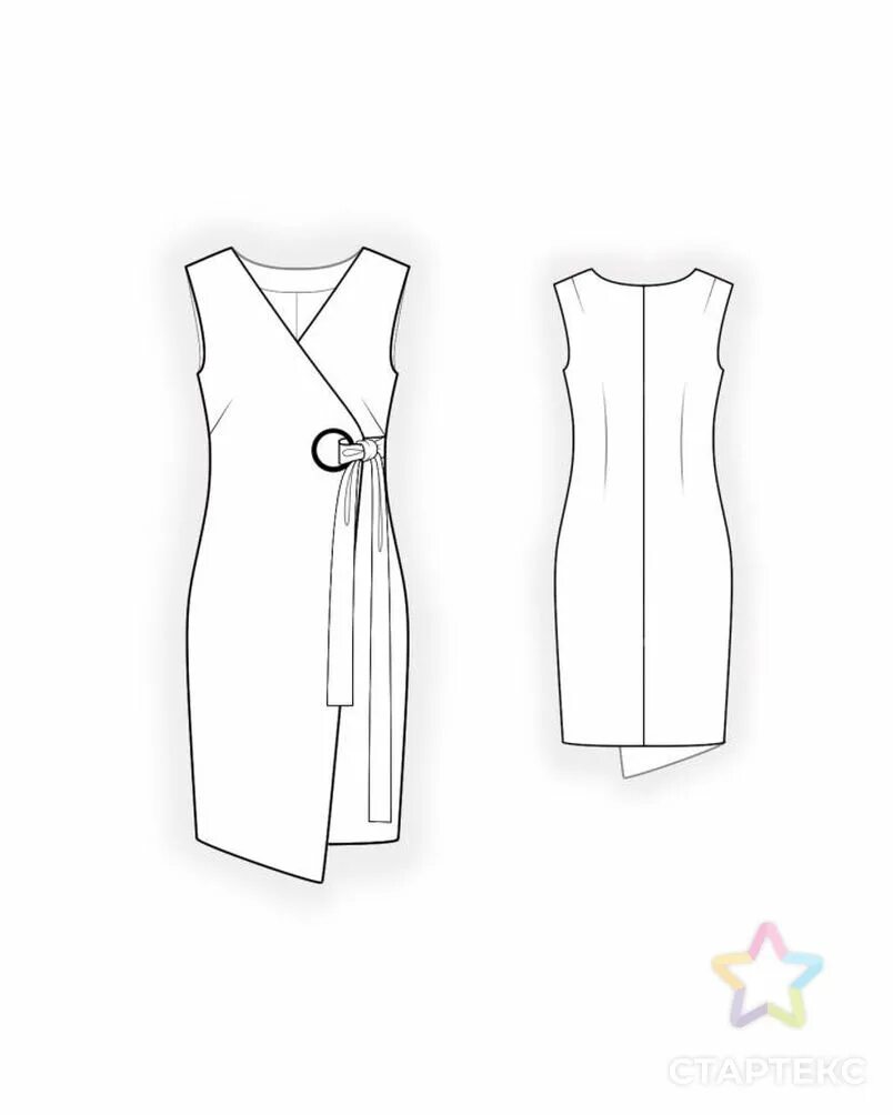Платье с запахом с воротником выкройка Выкройка: платье с запахом ( 60 размер ✂) - - оптом купить в Нижнекамске по недо