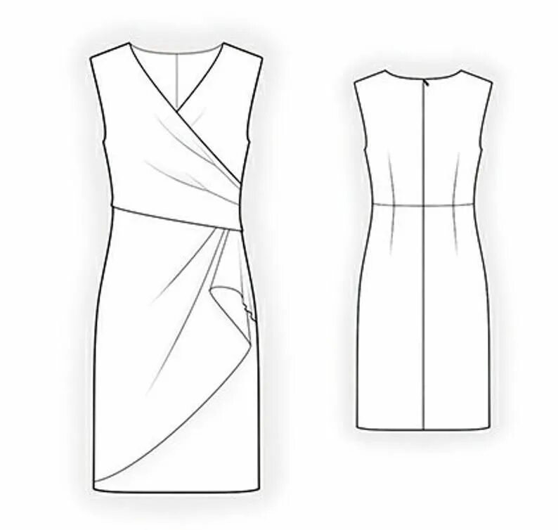 Платье с запахом с воротником выкройка Lekala 4294 Dress Sewing Pattern PDF Download S-M-L-XL or Etsy México Dress sewi