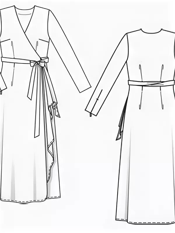 Платье с запахом с юбкой выкройка Платье с запахом - выкройка № 123 B из журнала 10/2011 Burda - выкройки платьев 