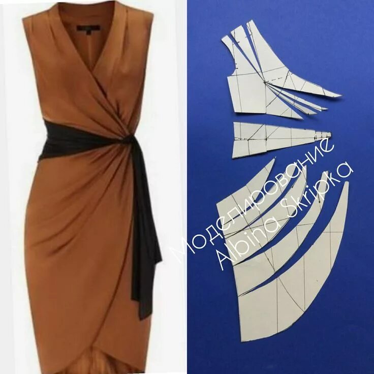 Платье с запахом с юбкой выкройка Продолжаем разбирать Ваши модели, друзья! Платье с запахом никогда не выходит из