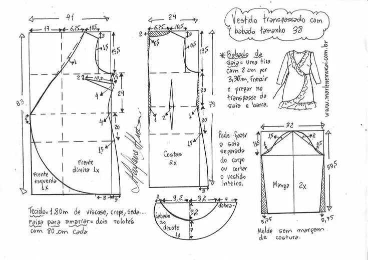 Платье с запахом выкройка бесплатно Пин от пользователя Cintia Costa на доске MODELAGEM Выкройки, Шитье, Выкройки ту
