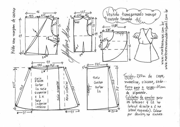 Платье с запахом выкройка бесплатно Выкройки, Шитье, Платья