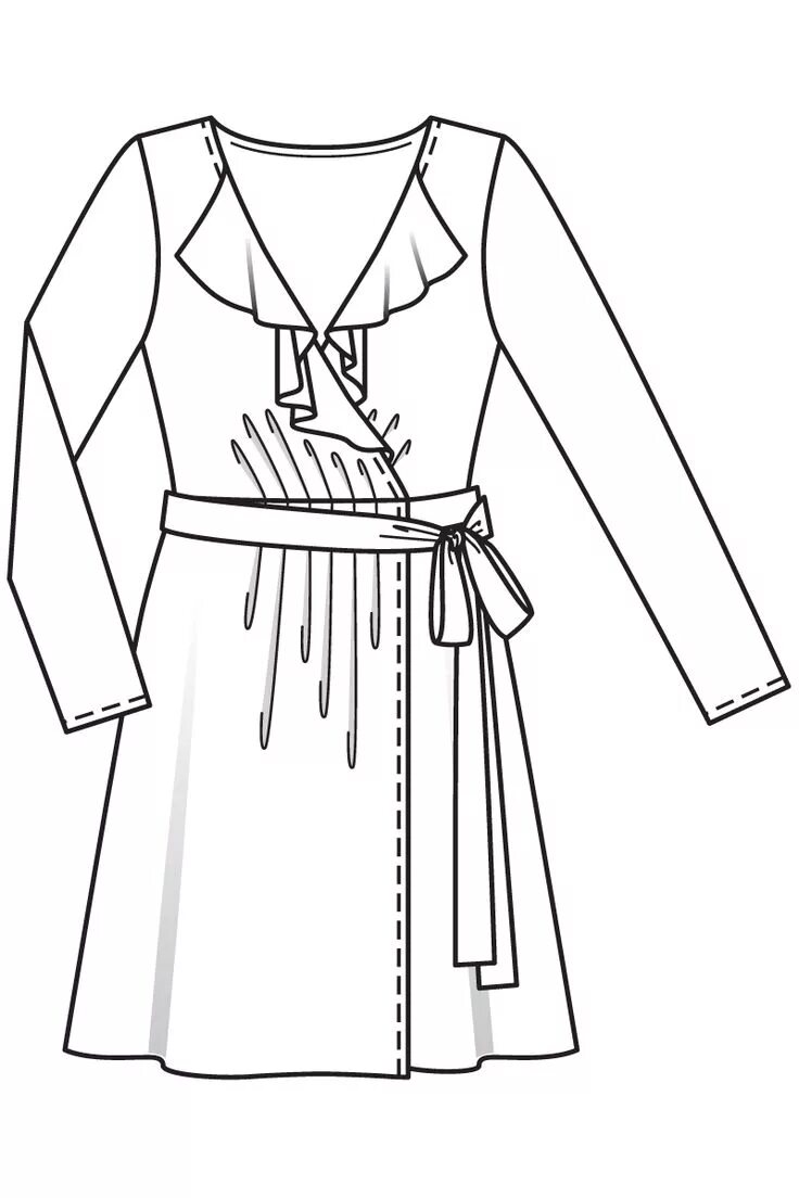 Платье с запахом выкройка для куклы Платье с запахом - выкройка № 116 из журнала 10/2016 Burda - выкройки платьев на