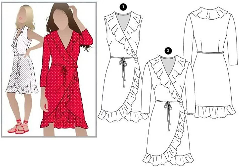 Платье с запахом выкройка для куклы Amazon.com: Wrap Dress Patterns