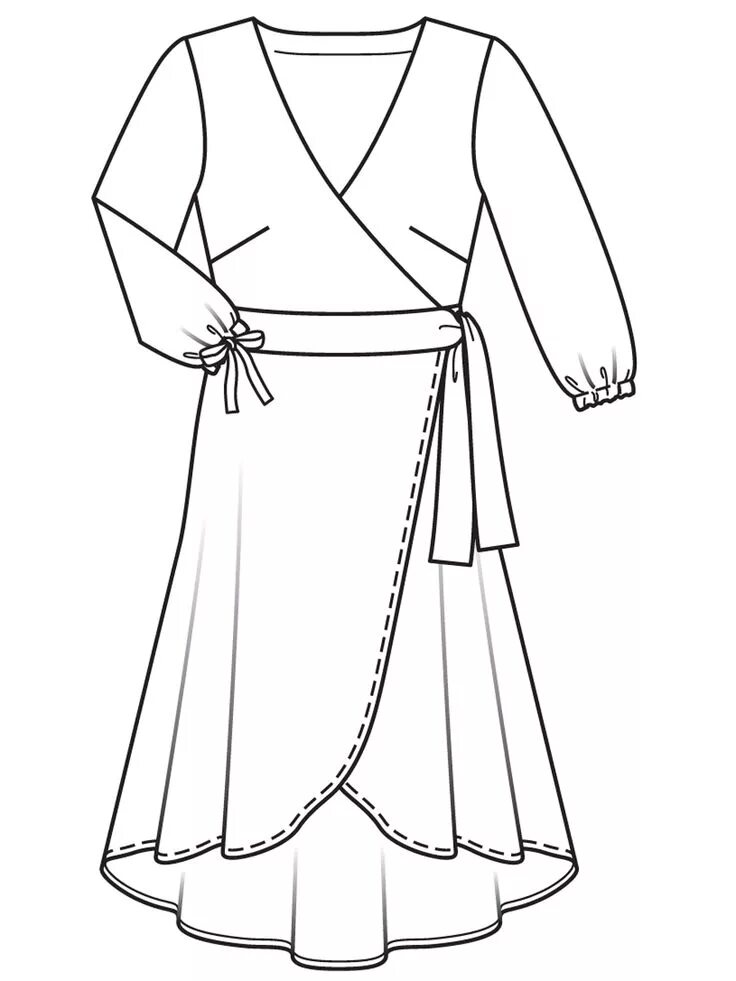 Платье с запахом выкройка для куклы Платье с запахом - выкройка № 112 A из журнала 5/2017 Burda - выкройки платьев н
