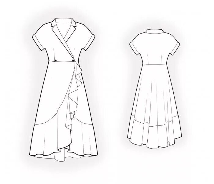 Платье с запахом выкройка для куклы Portal Teknologi Informasi dan Inovasi in 2024 Wrap dress pattern, Jacket patter