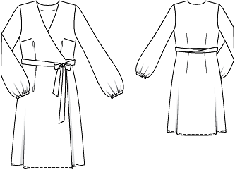 Платье с запахом выкройка для куклы Платье с запахом в стиле 70-х - выкройка № 122 из журнала 10/2011 Burda - выкрой