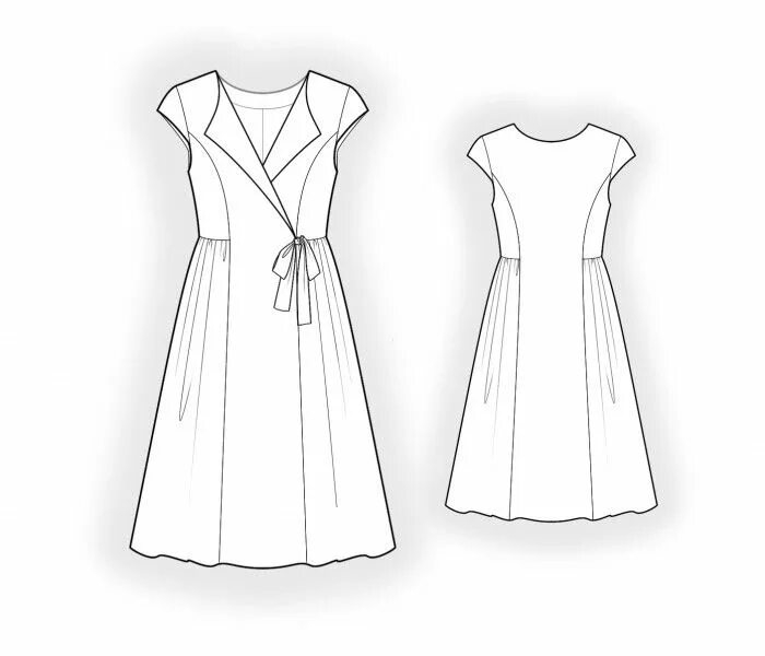 Платье с запахом выкройка для куклы Dress With Wrap - Sewing Pattern #4925. Made-to-measure sewing pattern from Leka
