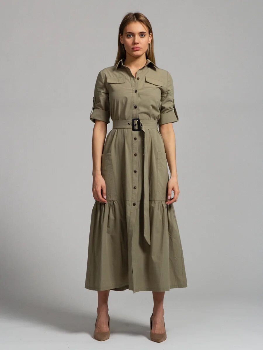 Платье сафари фото Платье OD-281-2 , Женский, Лето, размер 42, материал Хлопок - купить в интернет-