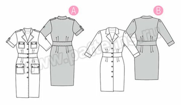 Платье сафари выкройка Выкройка Burda № 6440 - Платье-сафари - Первая примерка