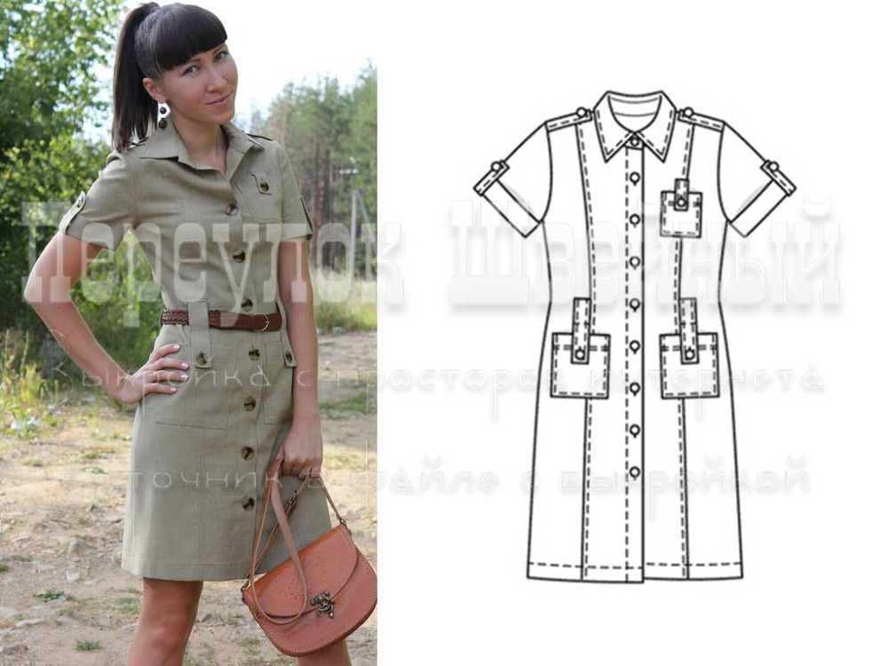 Платье сафари выкройка Выкройка платья сафари - Переулок швейный Выкройка платья, Юбка для беременных, 