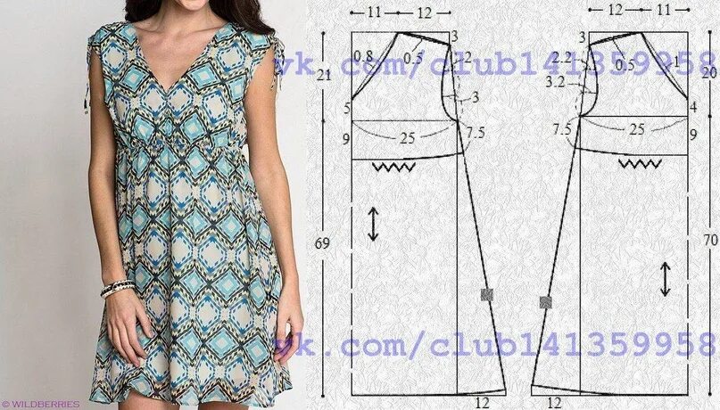 Платье сарафан без выкройки Платье-туника ================= Выкройка-схема ================= Размер.. 2023 Ш