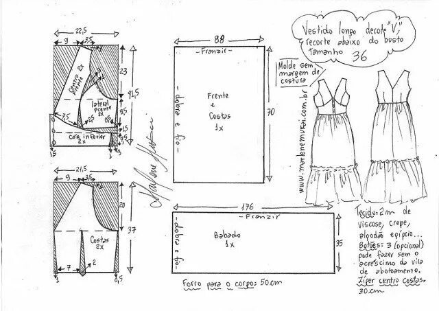 Платье сарафан выкройка Выкройка летнего сарафана. Размеры евро от 42 до 48 (Шитье и крой) - Журнал Вдох