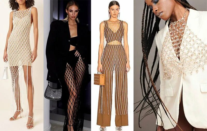 Платье сетка 2024 модные тенденции Сетка подиум