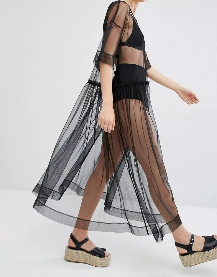 Платье сетка фото Monki Sheer Mesh Dress at asos.com Mesh fashion, Lace fashion, Mesh dress