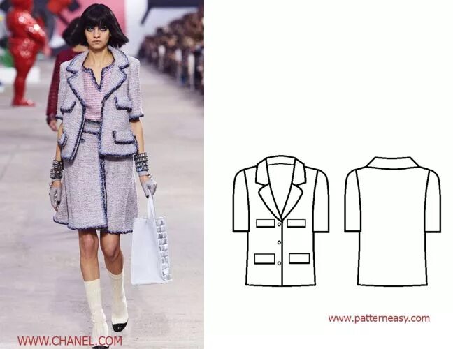 Платье шанель выкройка Как сшить жакет в стиле CHANEL Выкройки онлайн и уроки моделирования