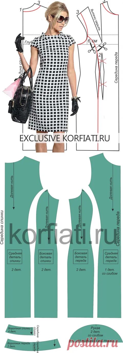 Платье шанель выкройка Выкройка платья с рельефами от Анастасии Корфиати Шитье. Выкройки Постила