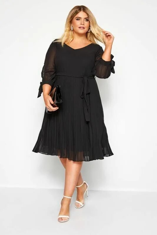 Платье широкие фото Shop YOURS LONDON Black Pleated Dress at Yours Clothing. Discover plus size fash