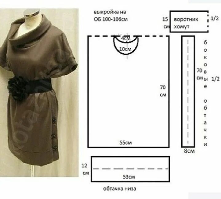 Платье шить без выкроек новое Пин на доске Pattern Sewing Выкройки, Выкройка платья, Выкройки туники