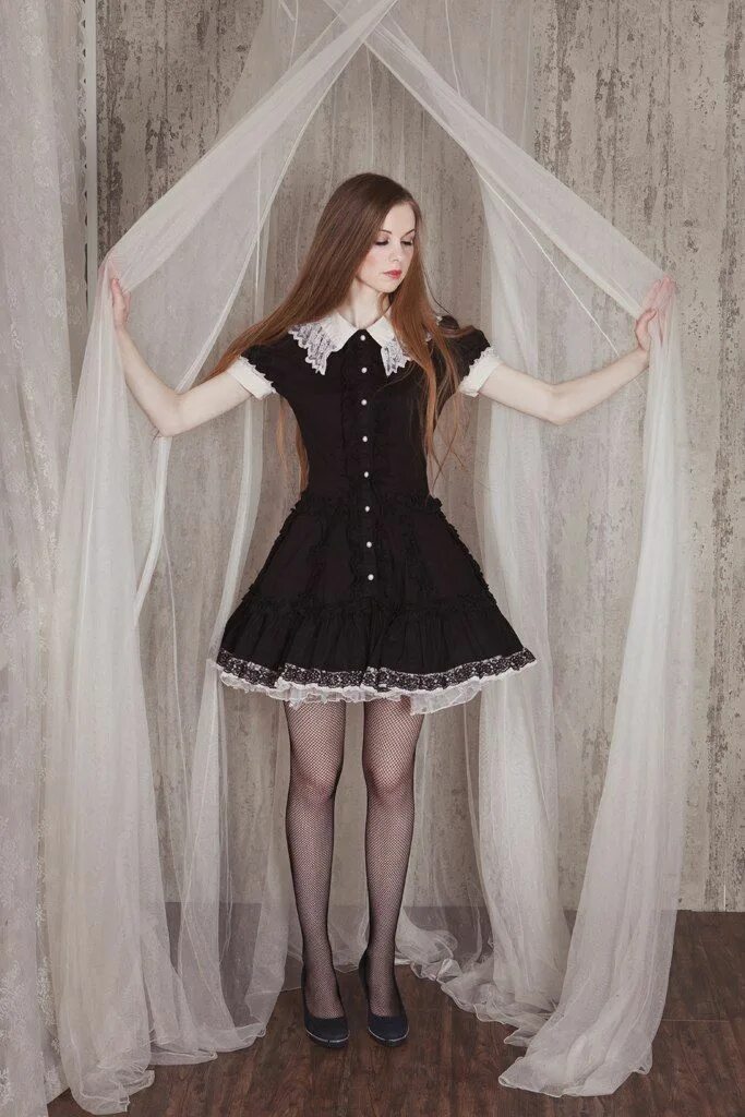 Платье школьница фото Платье "Школьница" черное - милое платье для фотосессий или тематических вечерин