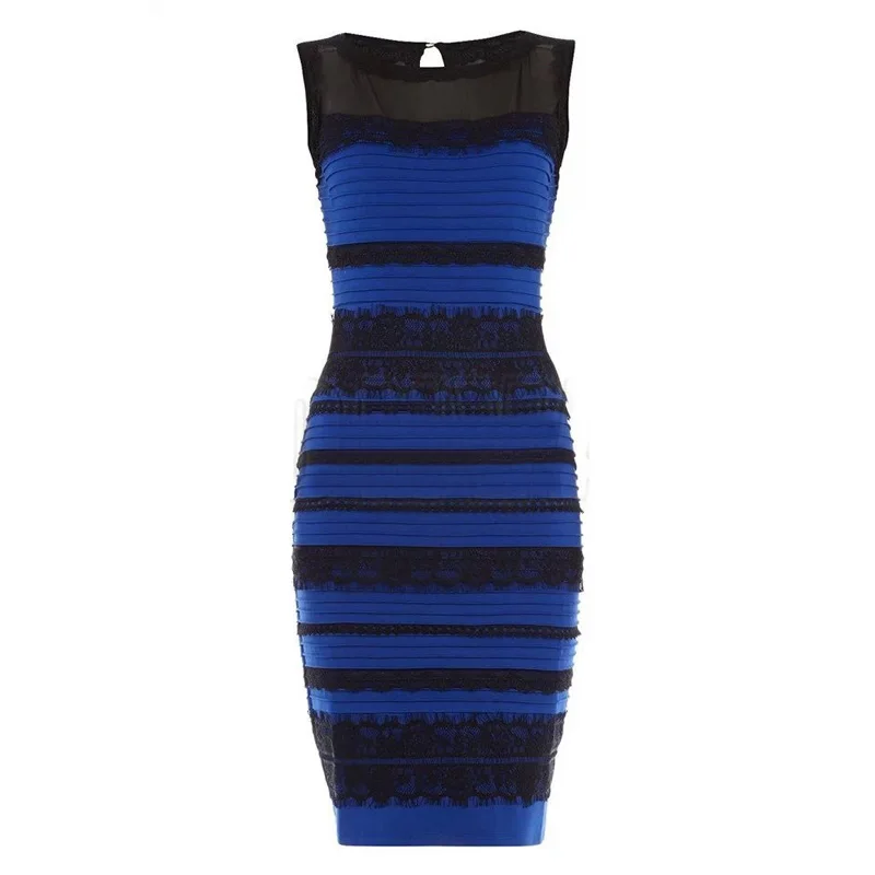 Платье сине черного цвета фото Платье-миди женское Сетчатое в полоску, пикантное облегающее Сетчатое повседневн