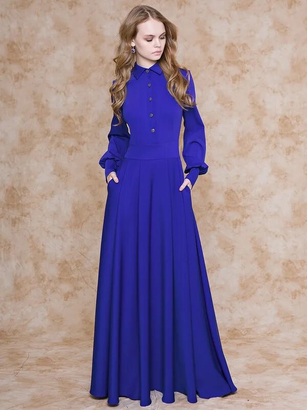 Платье синее фото с рукавами Платье mariot синий цвета от MARICHUELL: купить по цене 8154.0 руб. в Москве в и