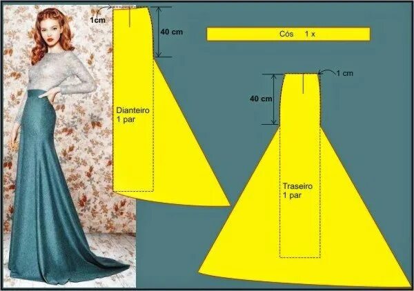 Платье со шлейфом выкройка Юбка