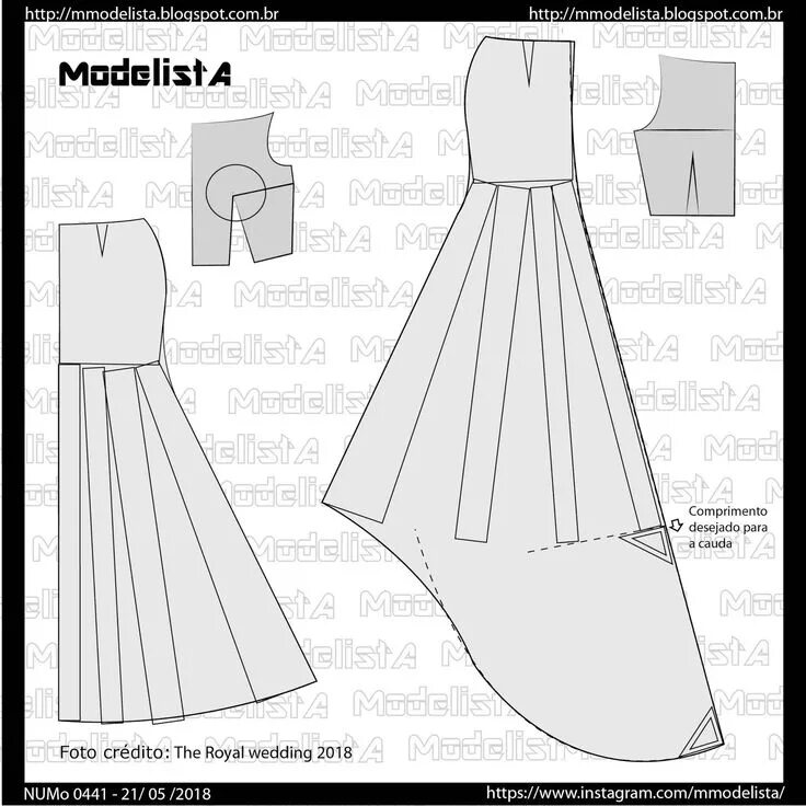 Платье со шлейфом выкройка Eliana molde de vestido Skirt patterns sewing, Fashion sewing pattern, Dress sew