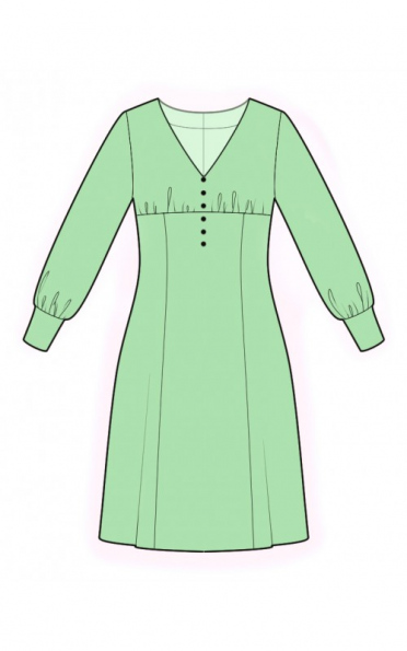 Платье со шнуровкой по бокам выкройка Dress With Gathers - Sewing Pattern #2316. Made-to-measure sewing pattern from L