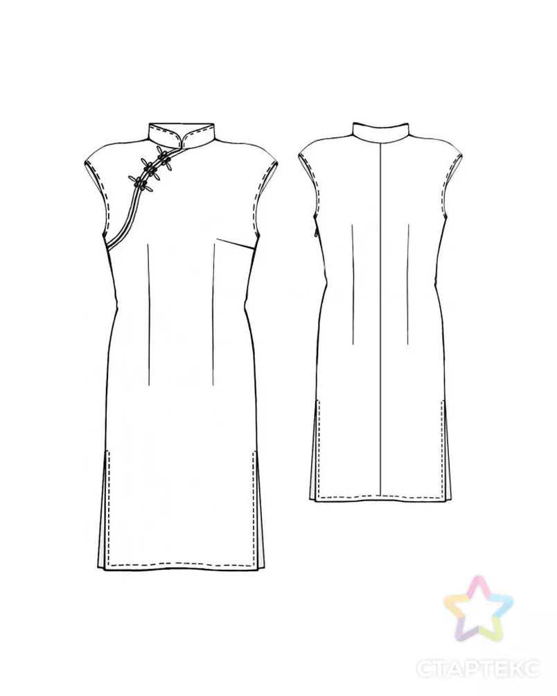 Платье со шнуровкой по бокам выкройка Выкройка: платье в китайском стиле - купить в Новосибирске оптом и в розницу по 