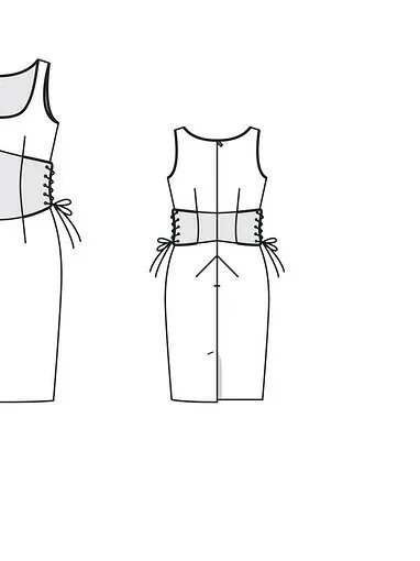 Платье со шнуровкой по бокам выкройка Burda 6/2015 на BurdaStyle.ru