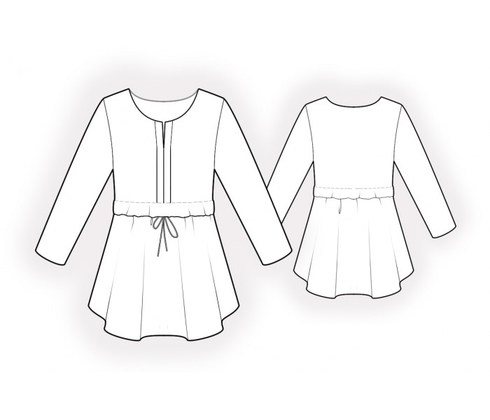 Платье со шнуровкой по бокам выкройка Blouse With Casing Womens sewing patterns, Blouse pattern sewing, Sewing women