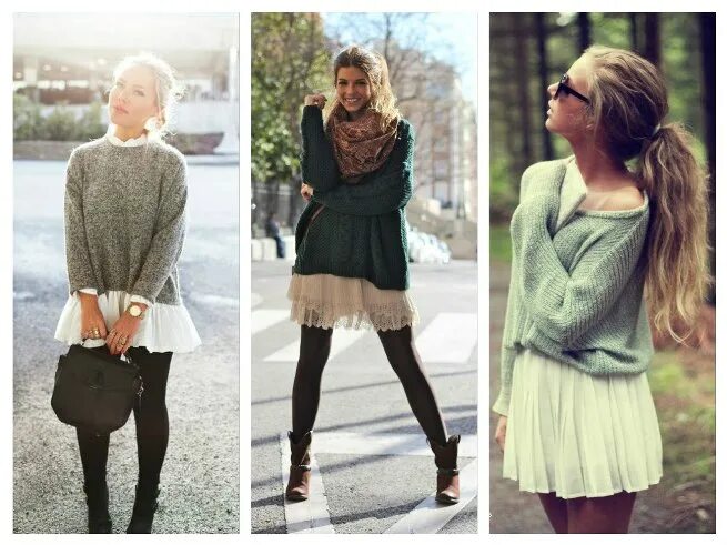 Платье со свитером фото YYKm8wxO5gs - DiscoverStyle.ru