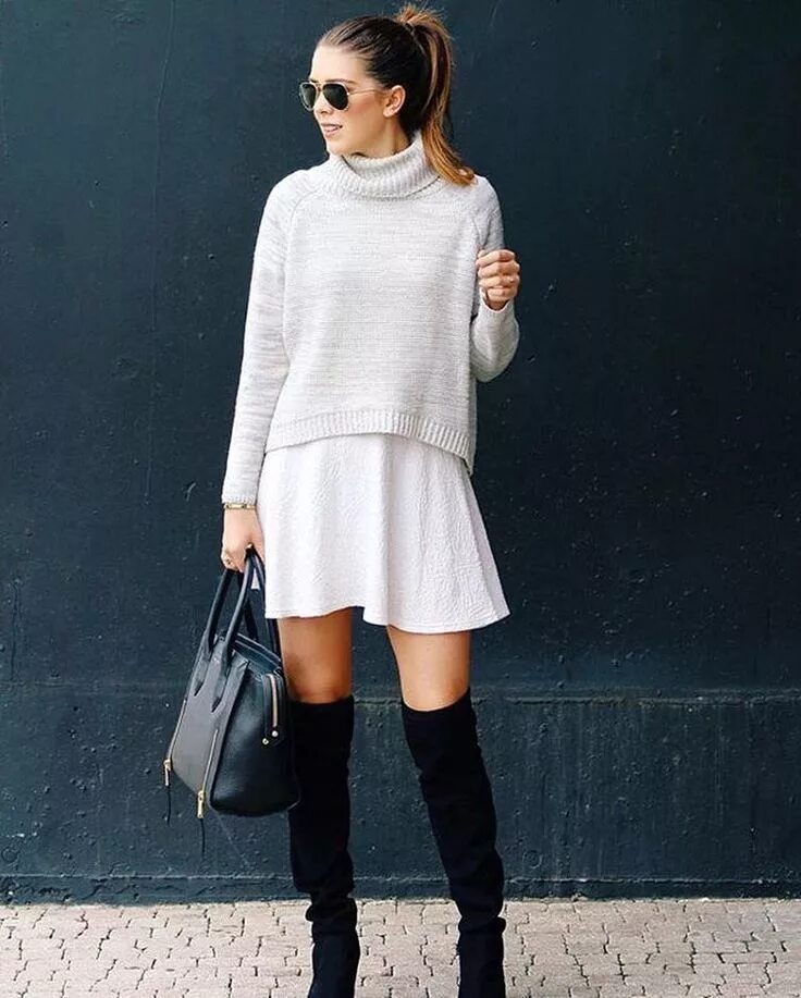 Платье со свитером фото See this Instagram photo by @liketoknow.it * 19.6k likes Winter outfit inspirati