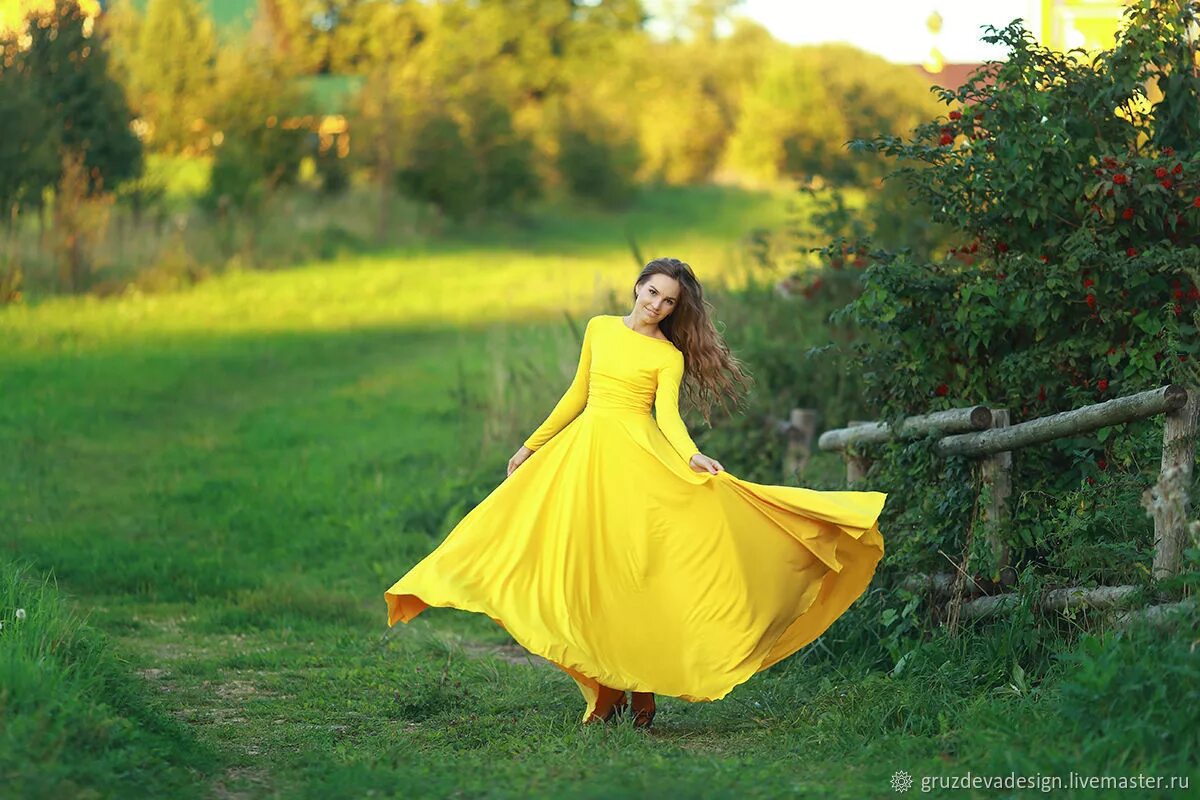 Платье солнцем фото "Желтое солнышко" шикарное трикотажное платье в интернет-магазине Ярмарка Мастер