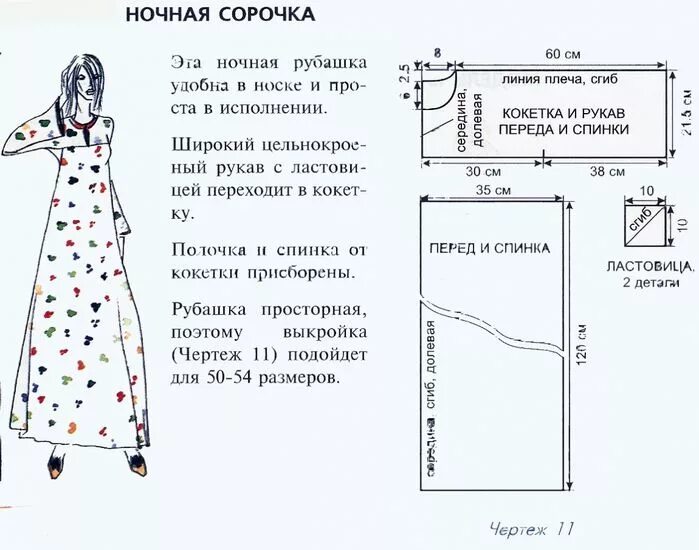Платье сорочка выкройка Ночная сорочка Выкройки, Шитье, Ночная сорочка