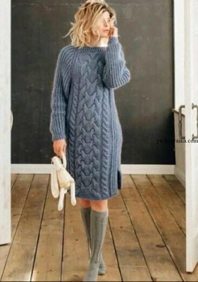 Платье спицами для женщин фото Теплое платье спицами Зимнее платье, Трикотаж мода, Зимние платья