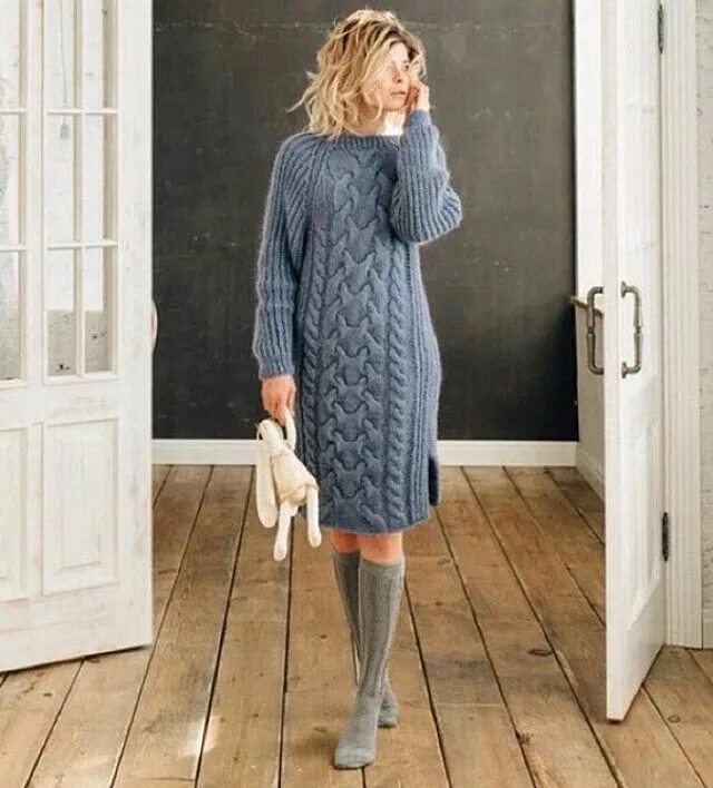 Платье спицами для женщин фото yesmargheritabella Зимнее платье, Трикотаж мода, Зимние платья