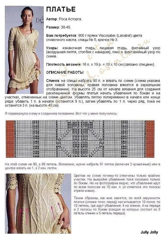 Платье спицами схема фото prelepa bez haljina - objasnjenje Handmade dresses, Knit patterns, Fair isle