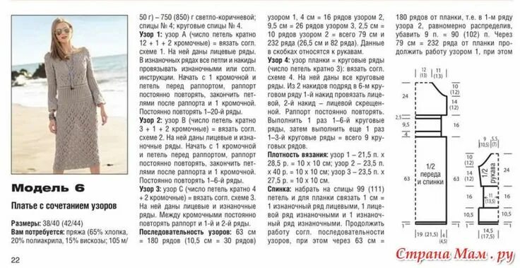 Платье спицами схемы и описание бесплатно Восхитительное платье спицами Стиль бохо, Платья, Бохо