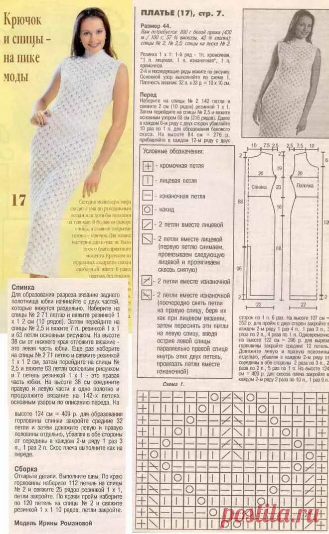 Платье спицами схемы и описание бесплатно 2f7ec77c.jpg (1060 × 1723) вязание спицами Постила