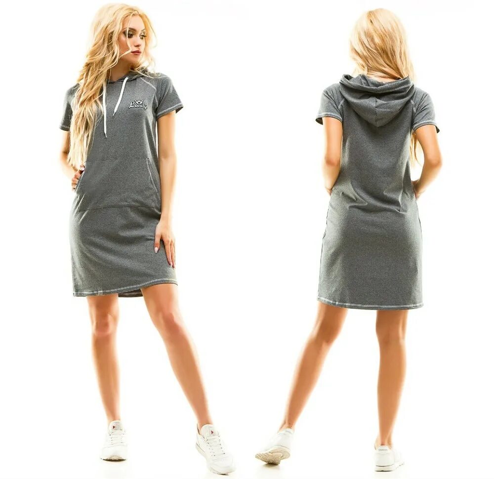 Платье спортивного стиля фото Спортивное платье с капюшоном с кенгуру цвета!!!, цена 260 грн - купить Платья н