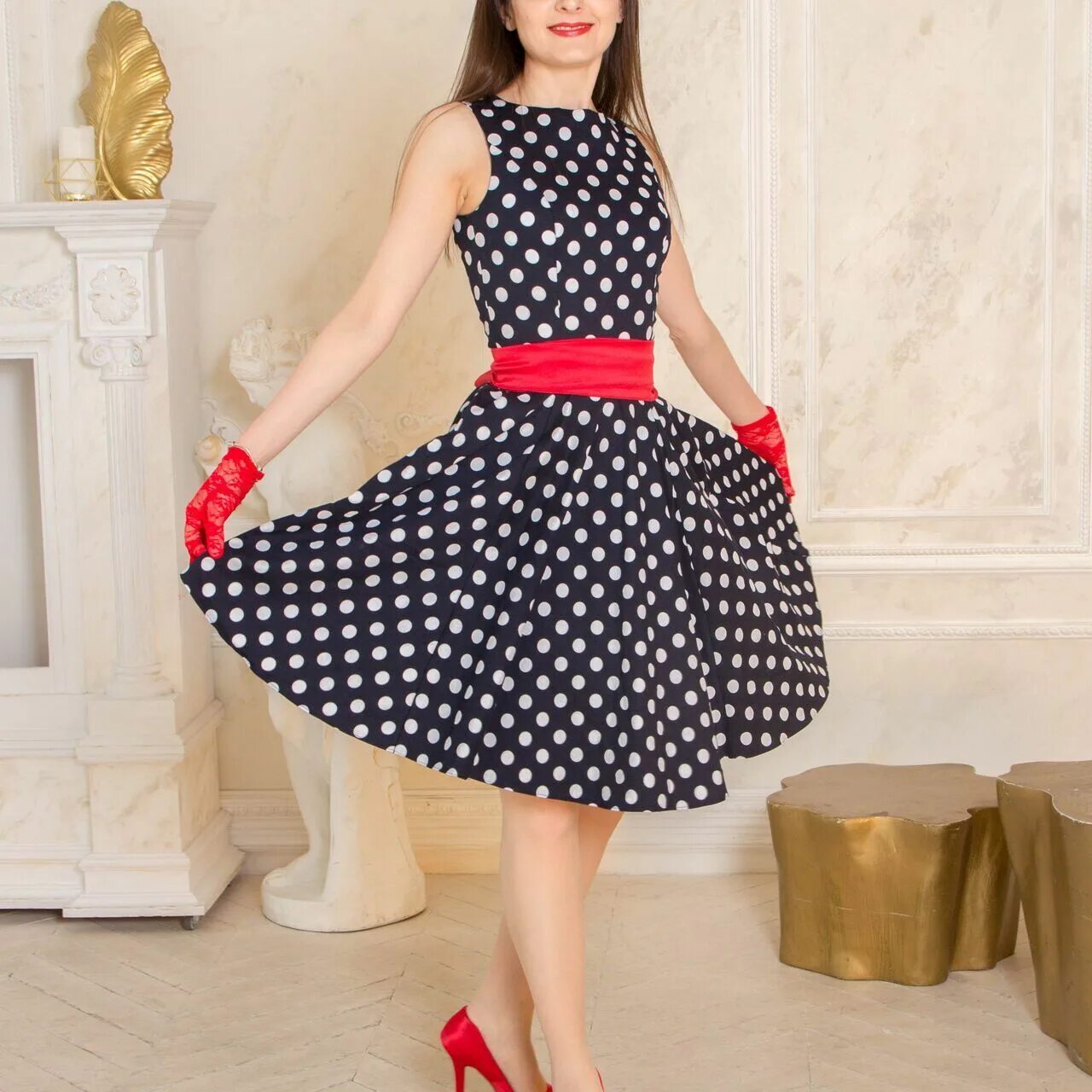 Платье стиляг фото Платье в горошек "стиляги" - прокат от 1000 руб. Санкт-Петербург