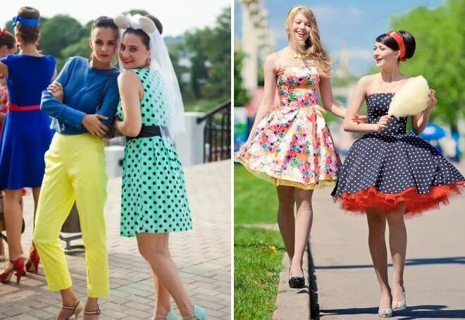 Платье стиляг фото Женский стиль стиляги - наряд, платье, юбка, подъюбник, обувь, аксессуары, приче