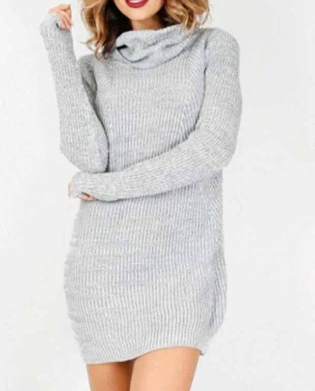 Платье свитер фото Платье-свитер цвет: СЕРЫЙ Платья и сарафаны. Летние платья